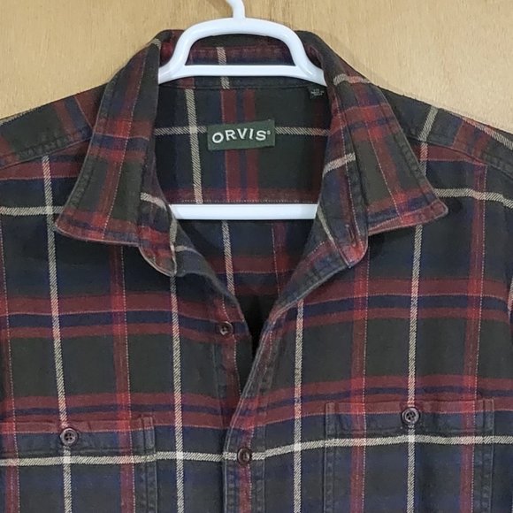 Orvis XXL Button Up Shirt Long Sleeve Plaid Perfect Flannel - Picture 4 of 5